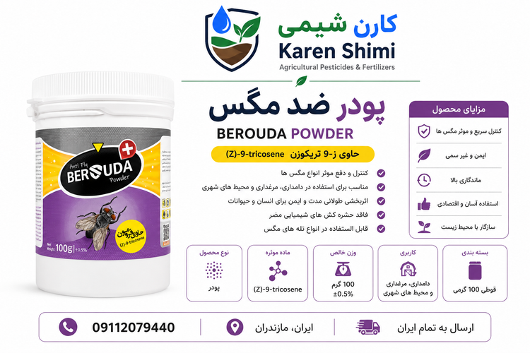 پودر مگس کش برسودا ۱۰۰ گرمی